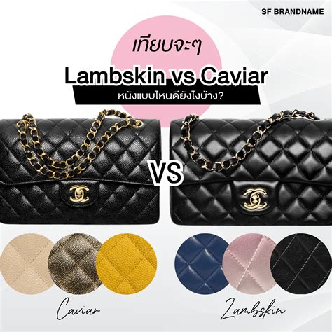 Chanel lambskin vs caviar leather